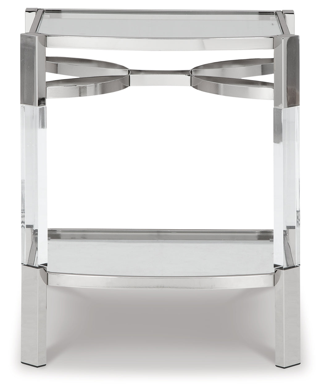 Chaseton Clear/Silver Finish Accent Table from Ashley - Luna Furniture