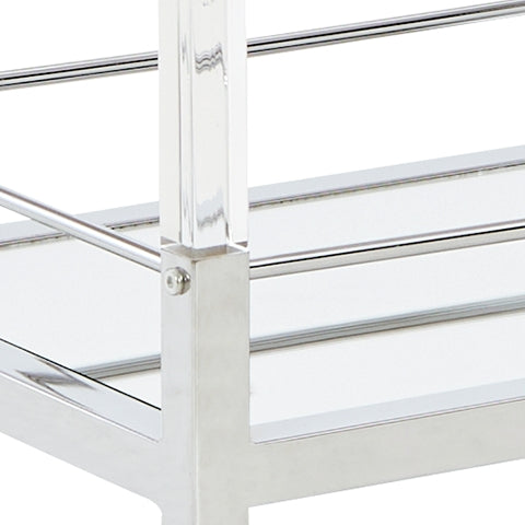 Chaseton Clear/Silver Finish Bar Cart from Ashley Furniture - Luna Furniture