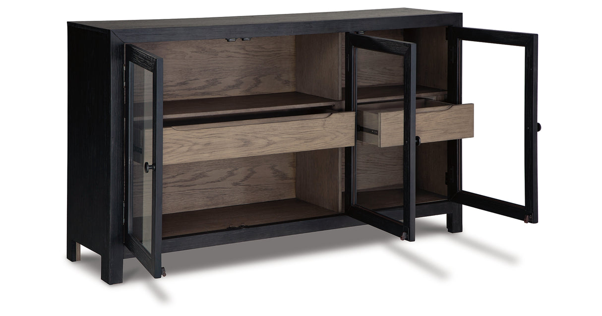 Lenston Black/Gray Accent Cabinet from Ashley Furniture - Luna Furniture