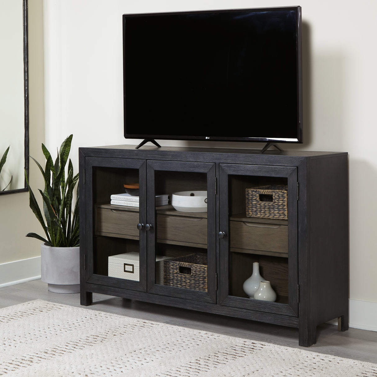 Lenston Black/Gray Accent Cabinet from Ashley Furniture - Luna Furniture