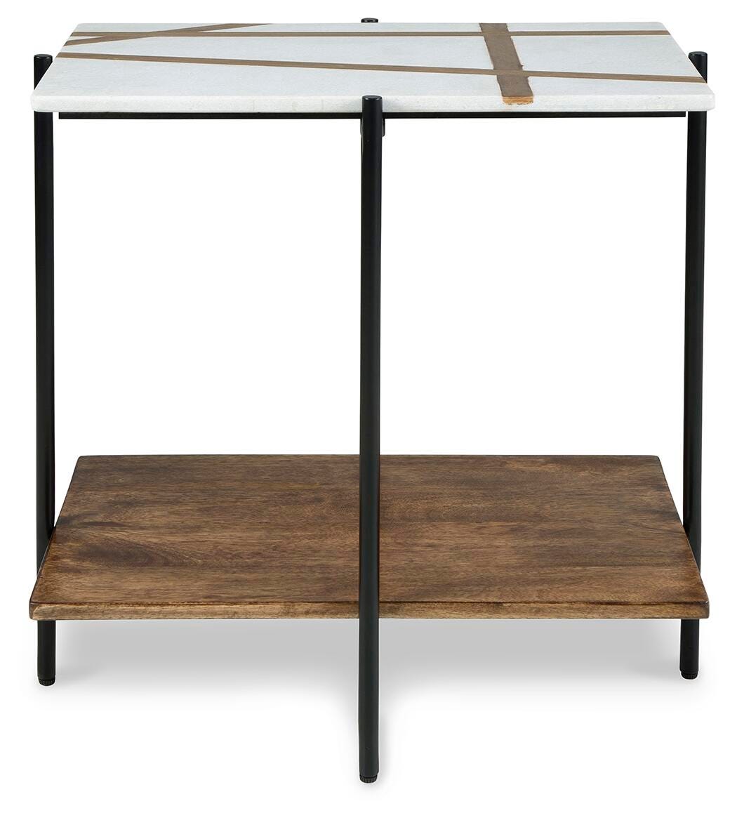 Braxmore White/Light Brown Accent Table from Ashley Furniture - Luna Furniture