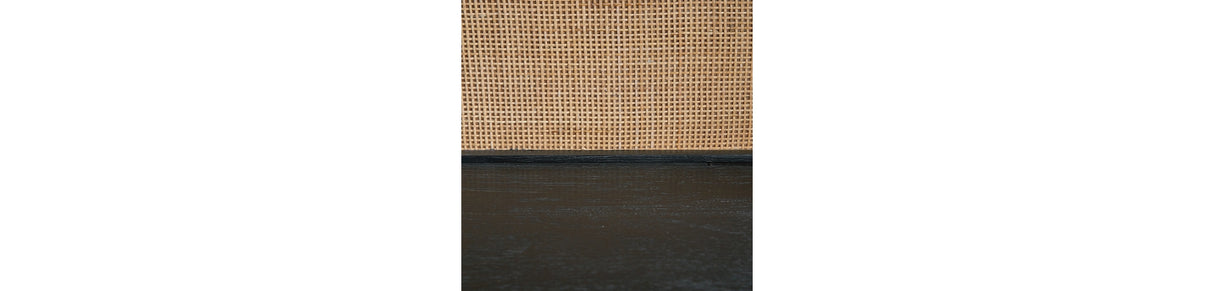 Abyard Black/Natural Bookcase from Ashley Furniture - Luna Furniture