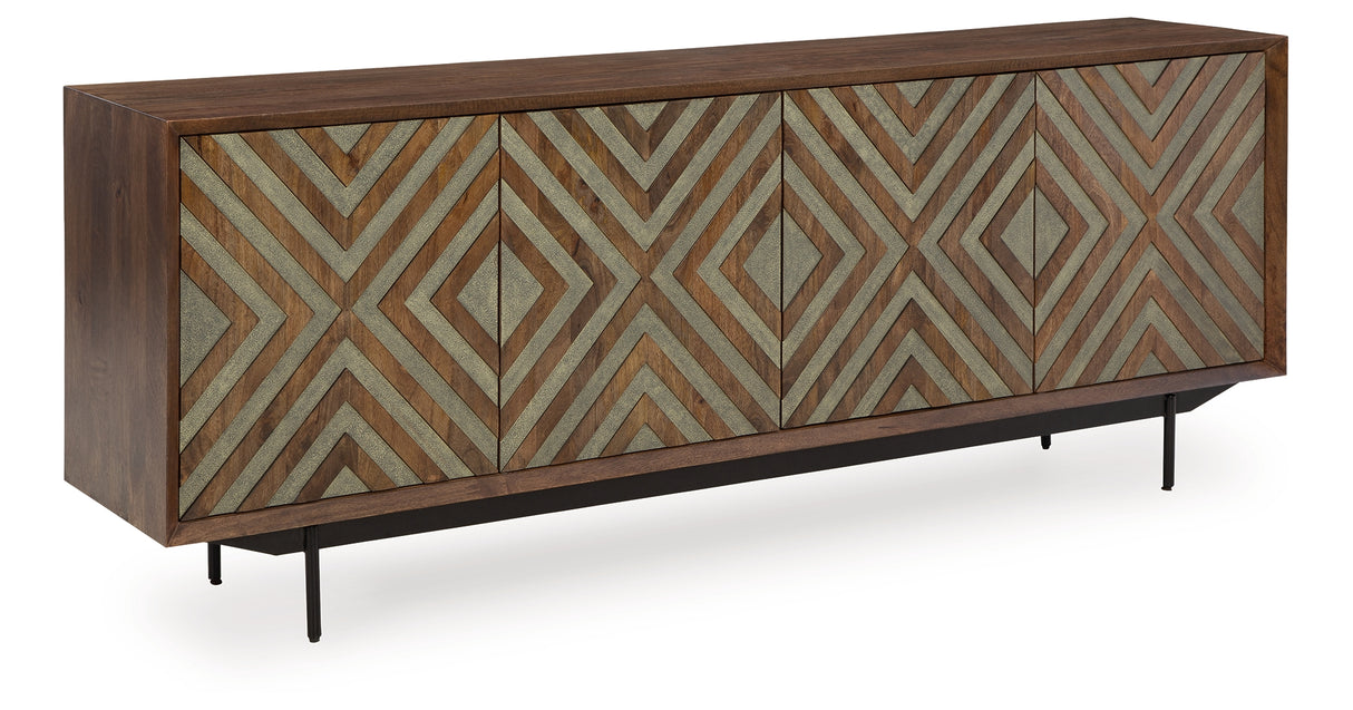 Dreggan Brown/Gold Finish Accent Cabinet from Ashley Furniture - Luna Furniture