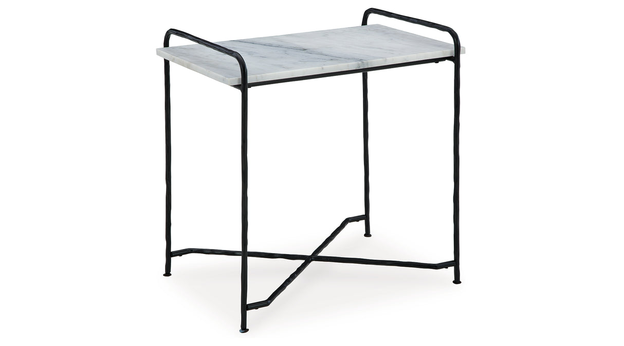 Ashber White/Black Accent Table from Ashley Furniture - Luna Furniture
