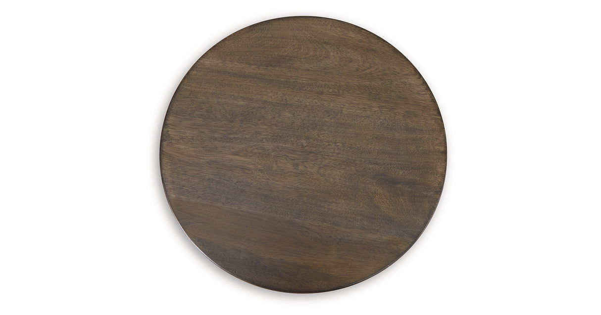 Hadcher Cream/Brown Accent Table from Ashley Furniture - Luna Furniture