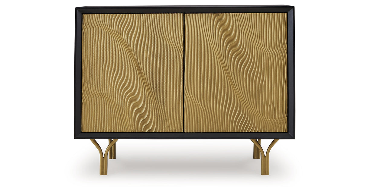 Tayner Black/Gold Finish Accent Cabinet from Ashley Furniture - Luna Furniture