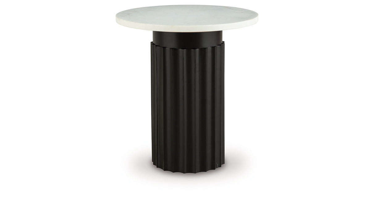 Wainstone Black/White Accent Table from Ashley - Luna Furniture