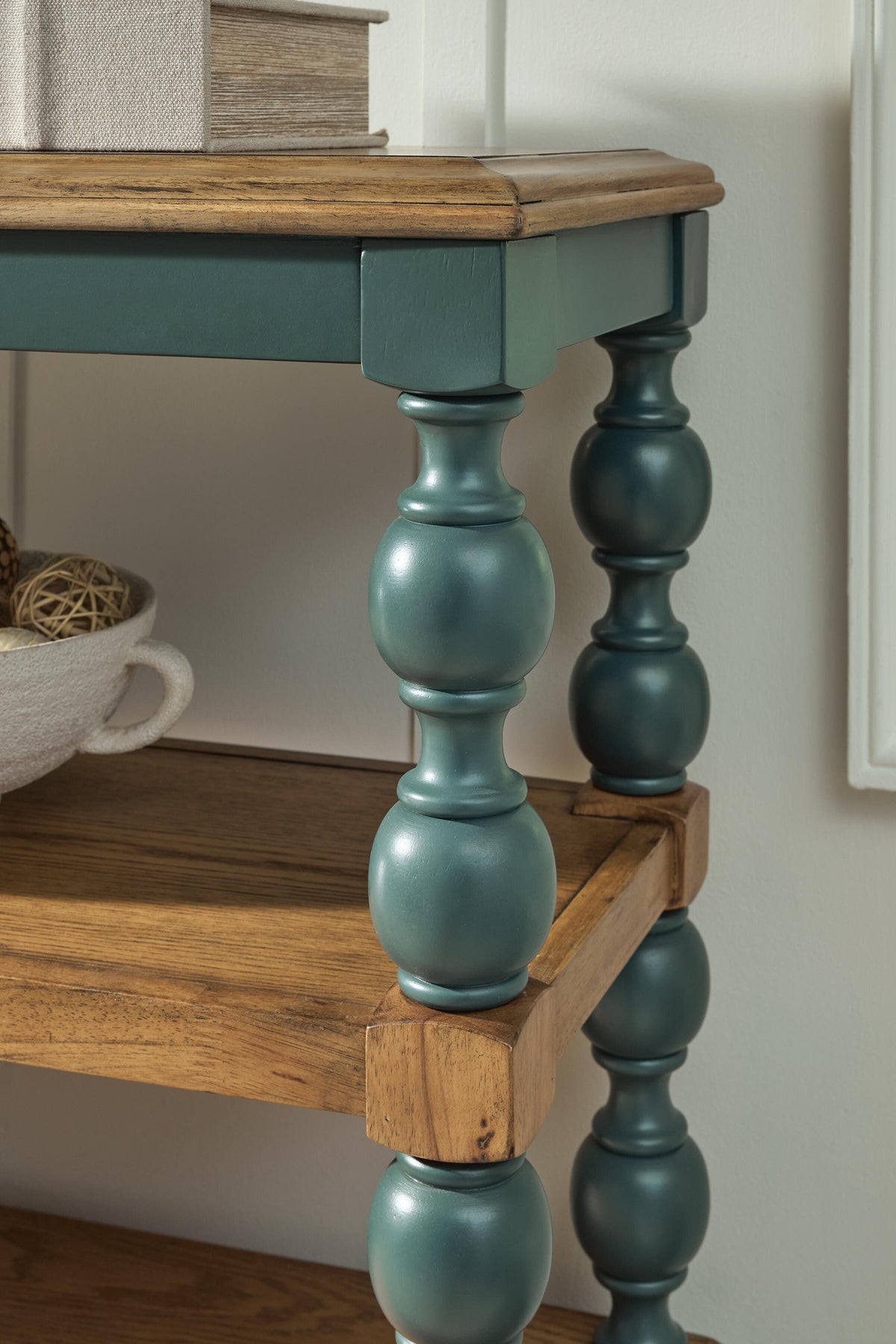 Finnworth Blue/Brown Console Sofa Table