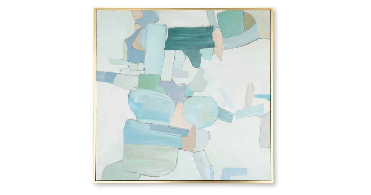 Wynburn White/Blue/Green Wall Art from Ashley Furniture - Luna Furniture