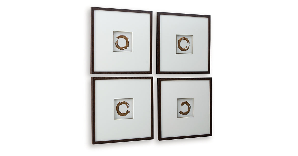 Dallbourne White/Gold Finish Wall Art (Set of 4) from Ashley - Luna Furniture