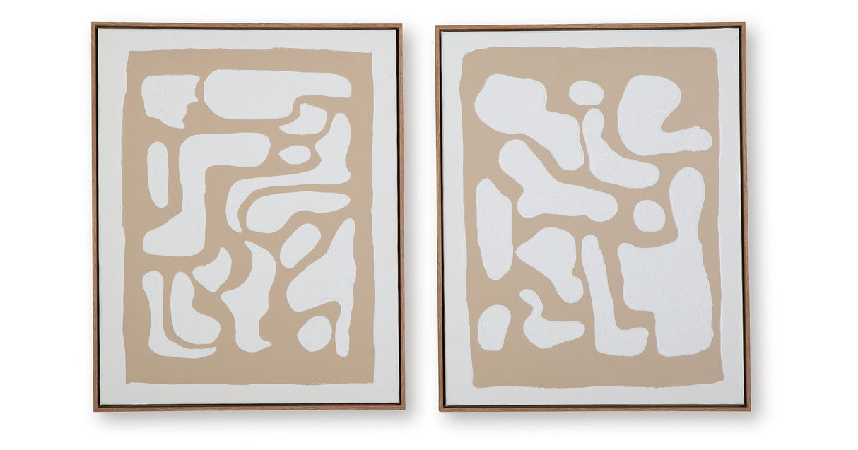 Waldett Beige/White Wall Art (Set of 2) from Ashley Furniture - Luna Furniture