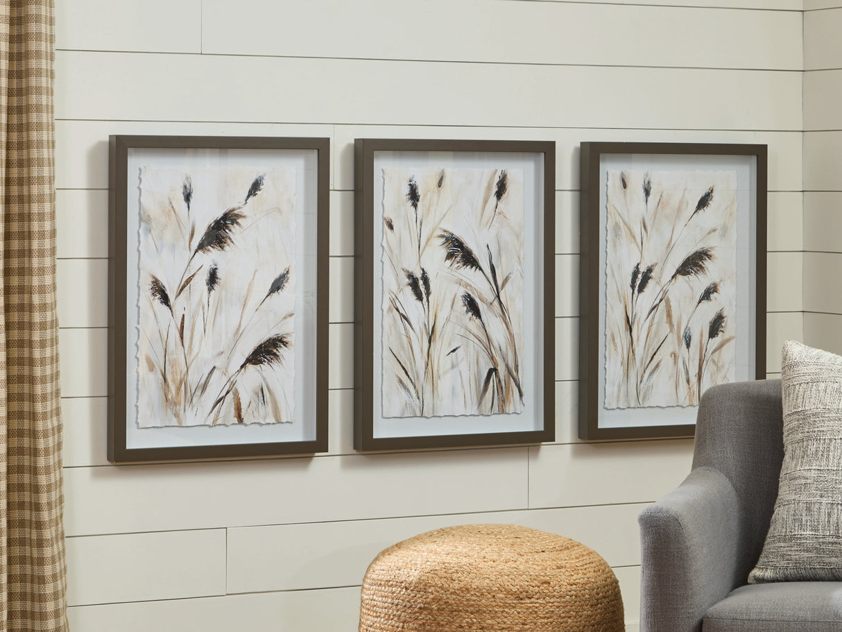 Honslow Brown/Black/White Wall Art (Set of 3) from Ashley Furniture - Luna Furniture
