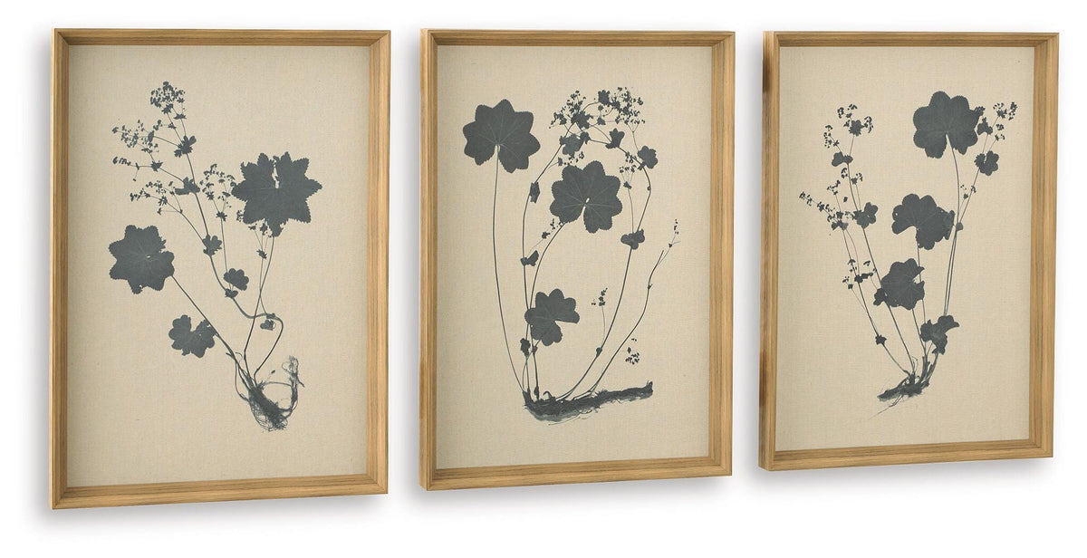 Huddwick Linen/Black Wall Art, Set of 3 from Ashley - Luna Furniture