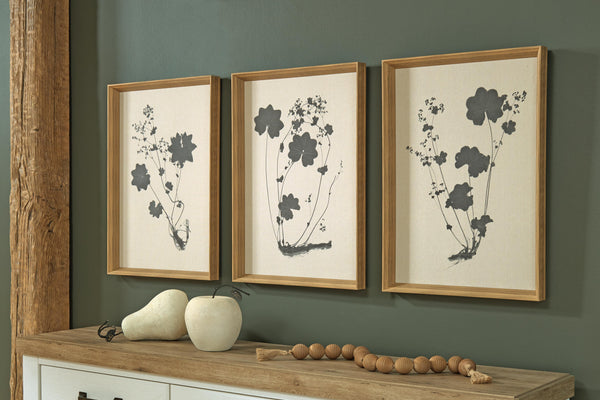 Huddwick Linen/Black Wall Art, Set of 3