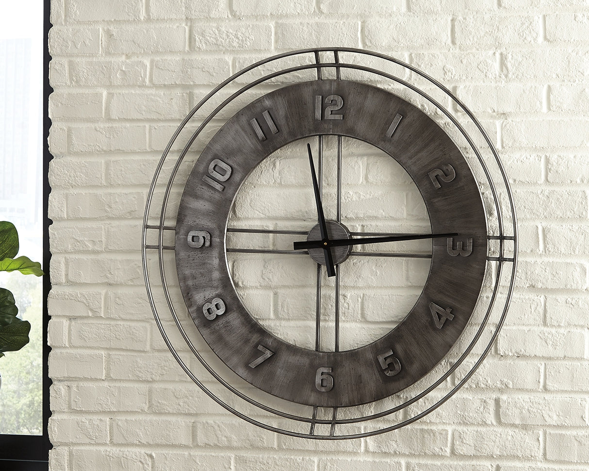 Ana Sofia Antique Gray Wall Clock from Ashley Furniture - Luna Furniture
