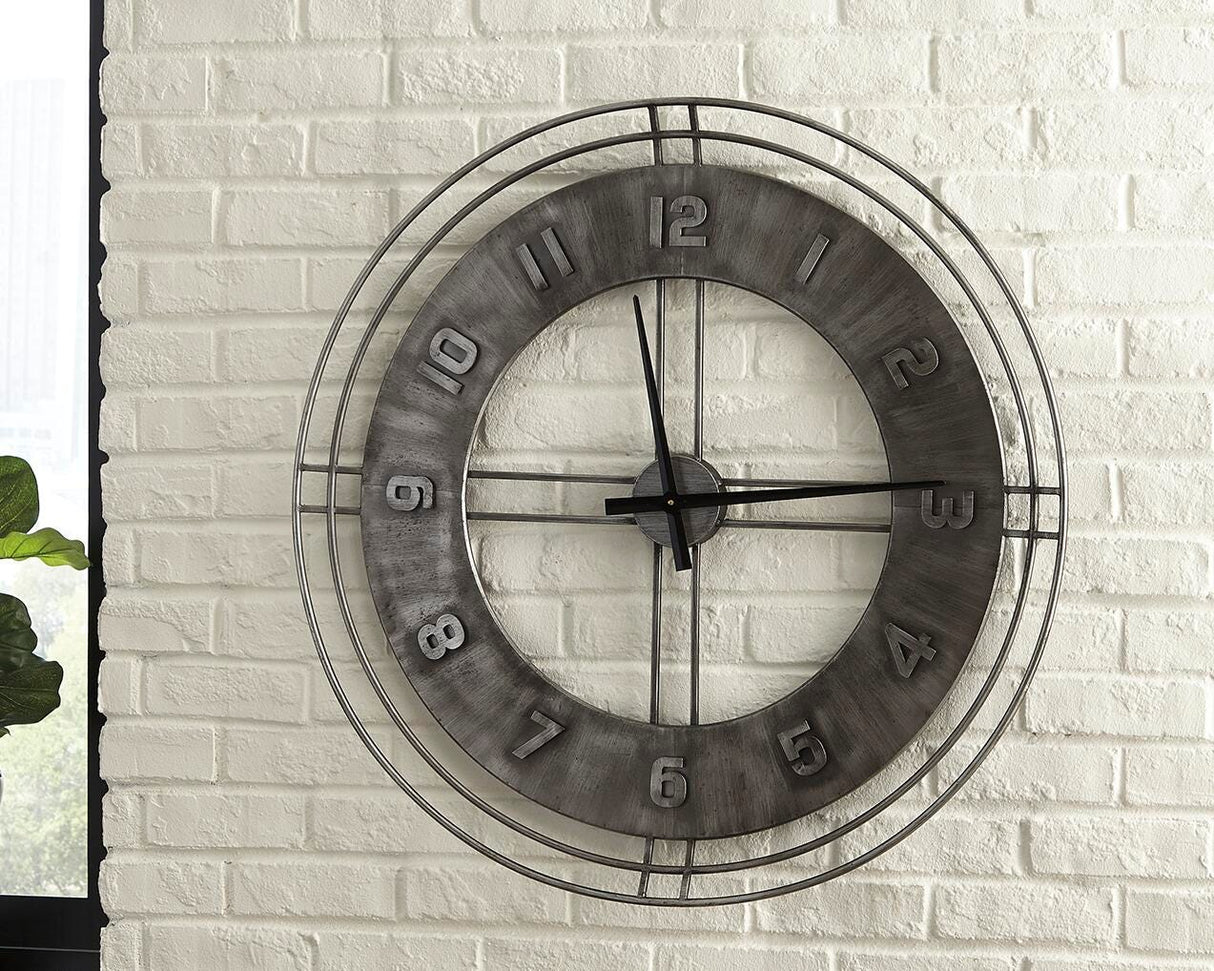 Ana Sofia Antique Gray Wall Clock from Ashley Furniture - Luna Furniture