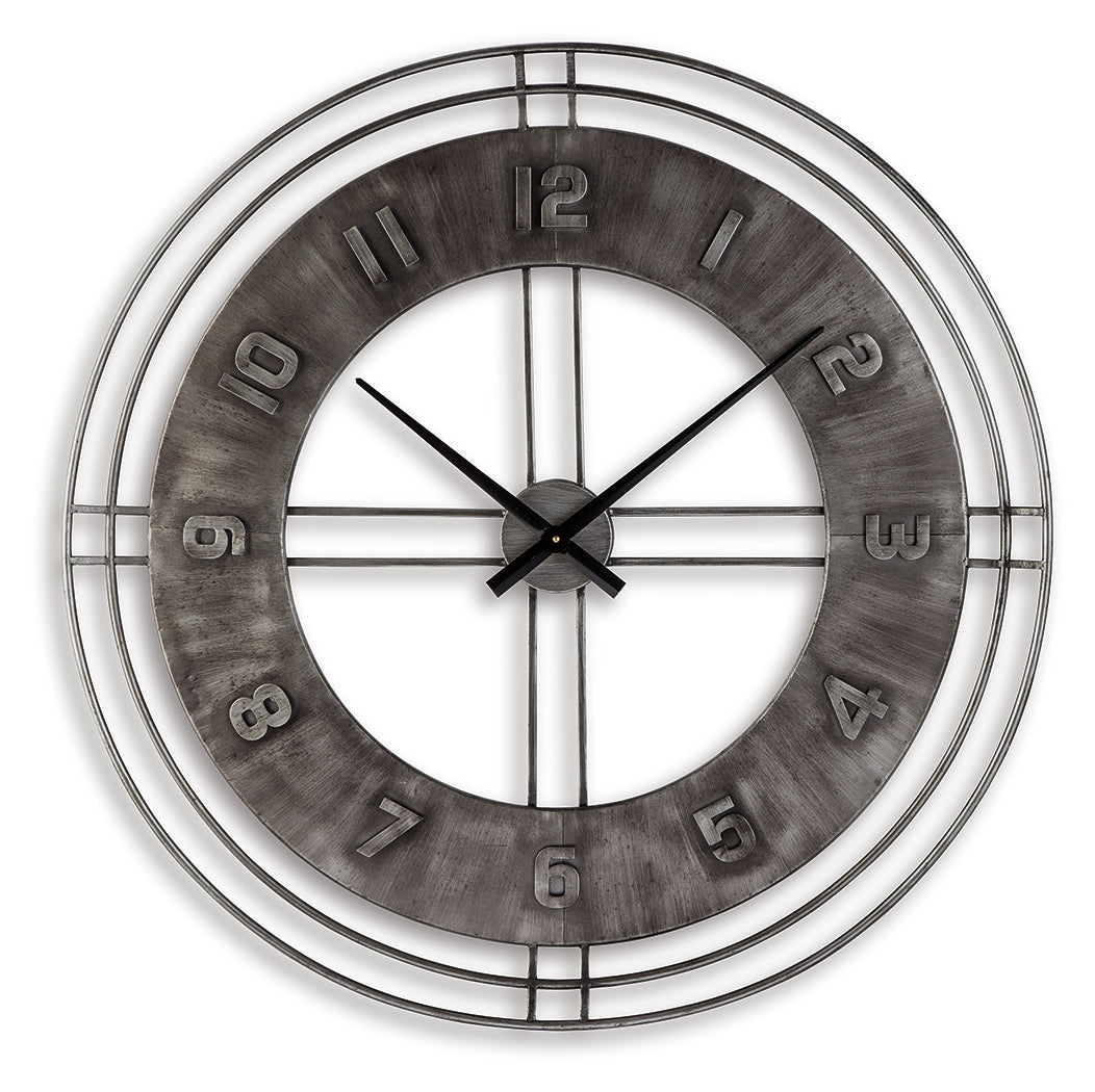Ana Sofia Antique Gray Wall Clock from Ashley Furniture - Luna Furniture
