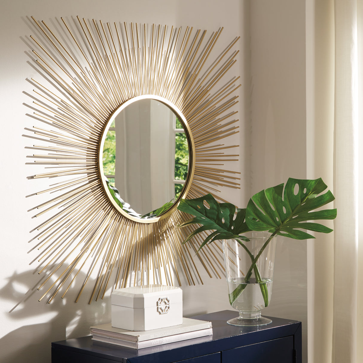 Elspeth Gold Finish Accent Mirror from Ashley Furniture - Luna Furniture