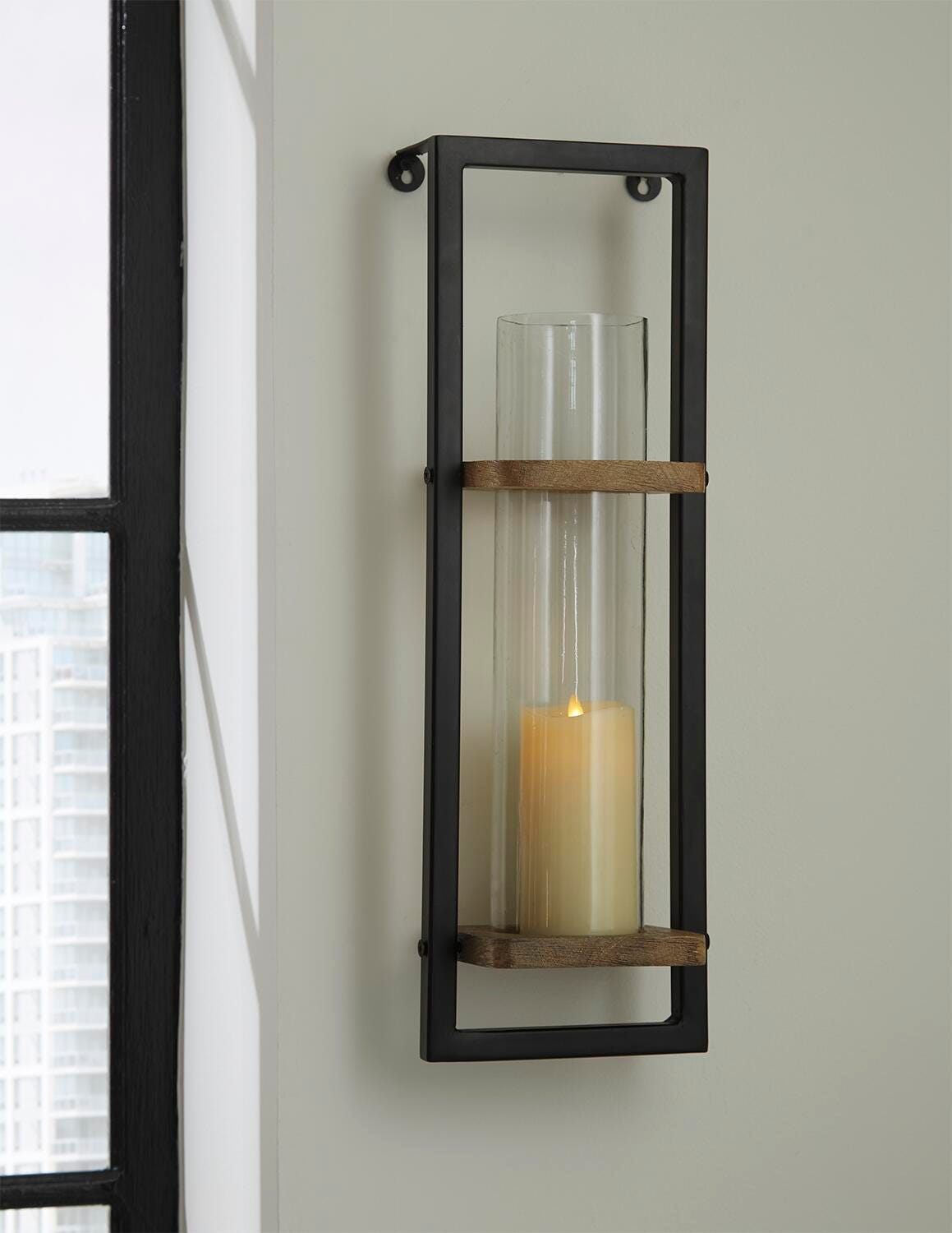Colburn Natural/Black Wall Sconce from Ashley Furniture - Luna Furniture