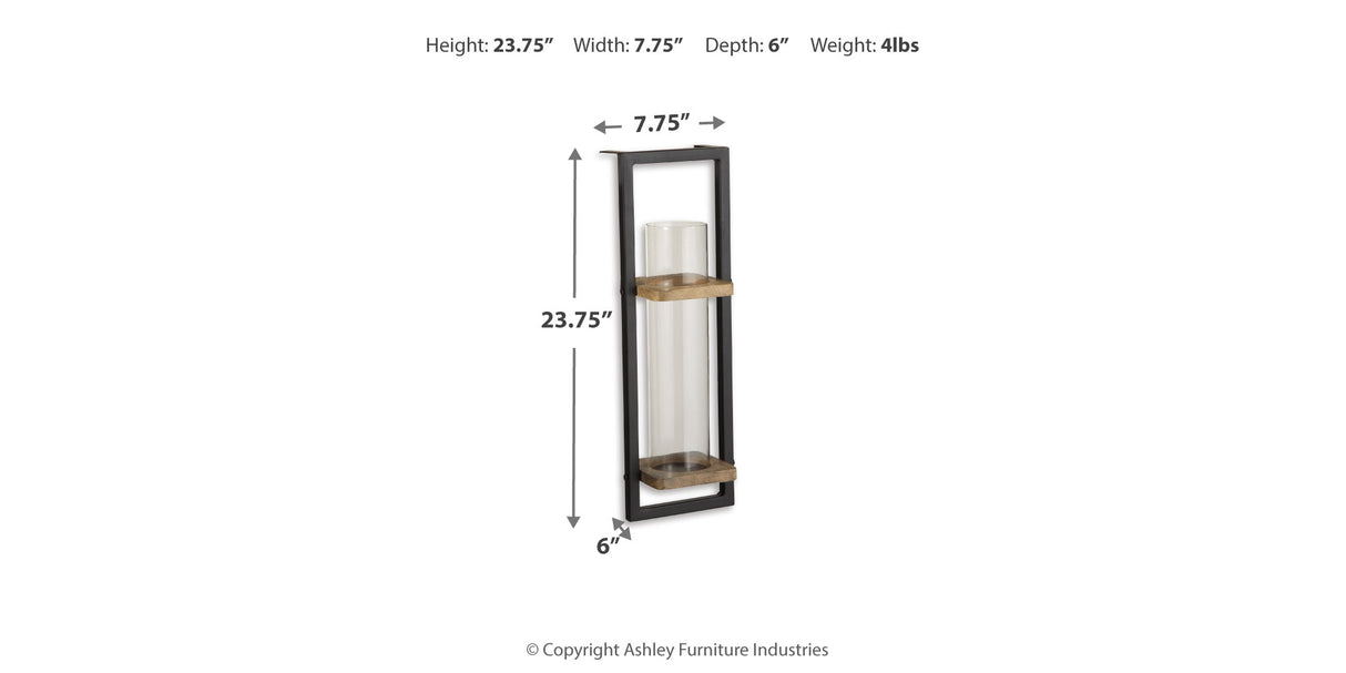 Colburn Natural/Black Wall Sconce from Ashley Furniture - Luna Furniture