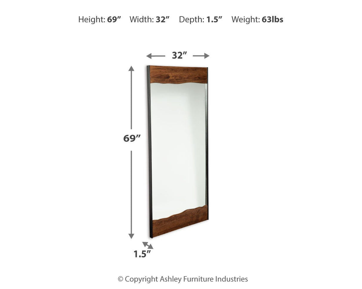 Panchali Brown/Black Floor Mirror from Ashley Furniture - Luna Furniture