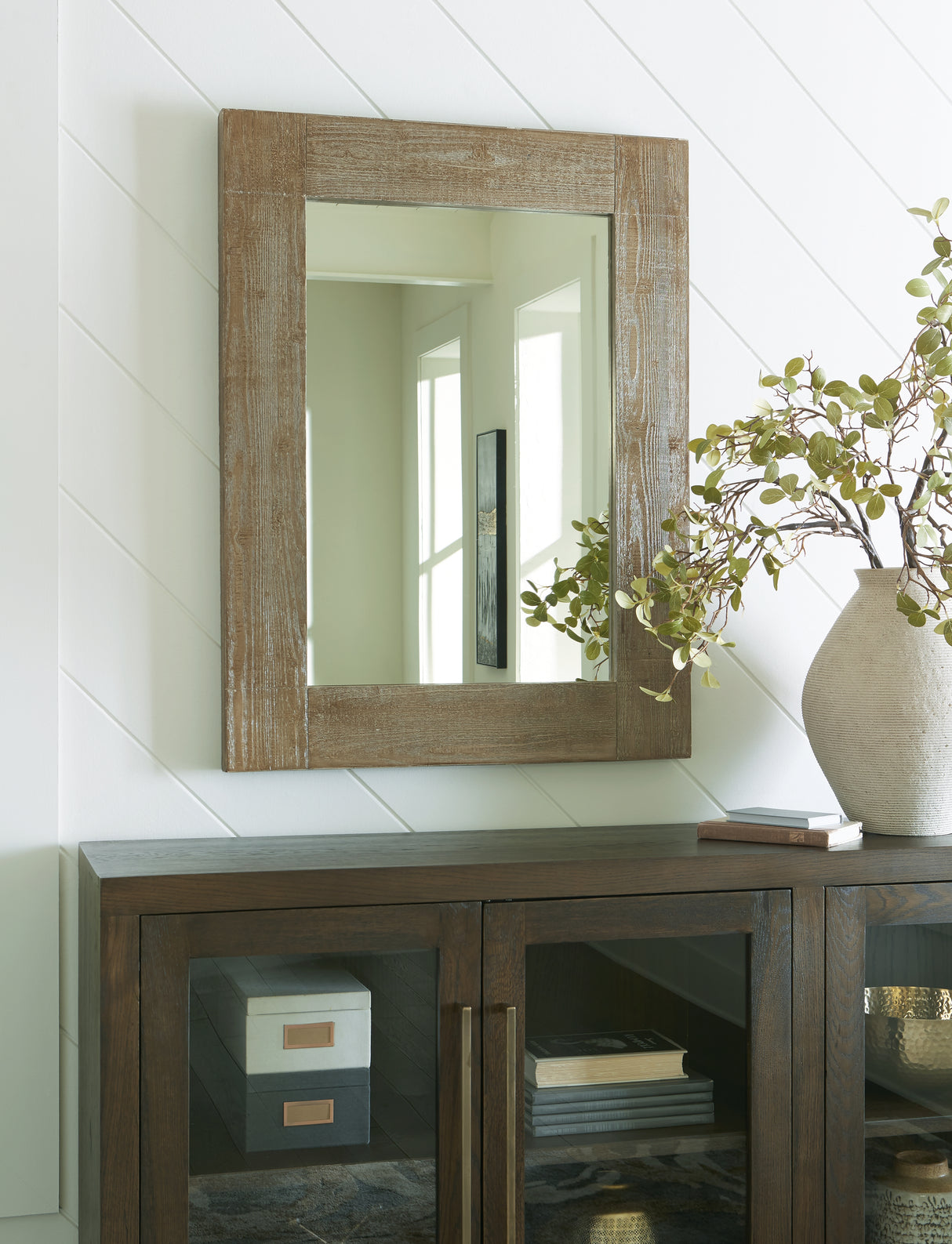 Waltleigh Distressed Brown Accent Mirror from Ashley - Luna Furniture