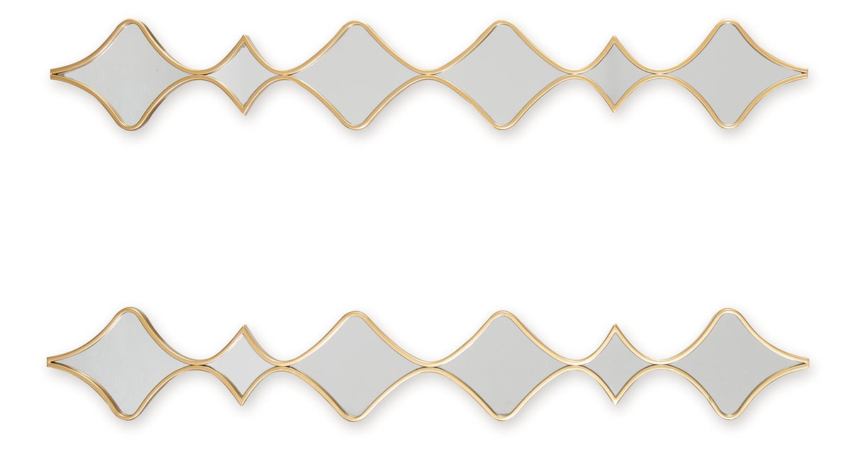Harriswood Gold Finish Accent Mirror Set (Set of 2) from Ashley Furniture - Luna Furniture