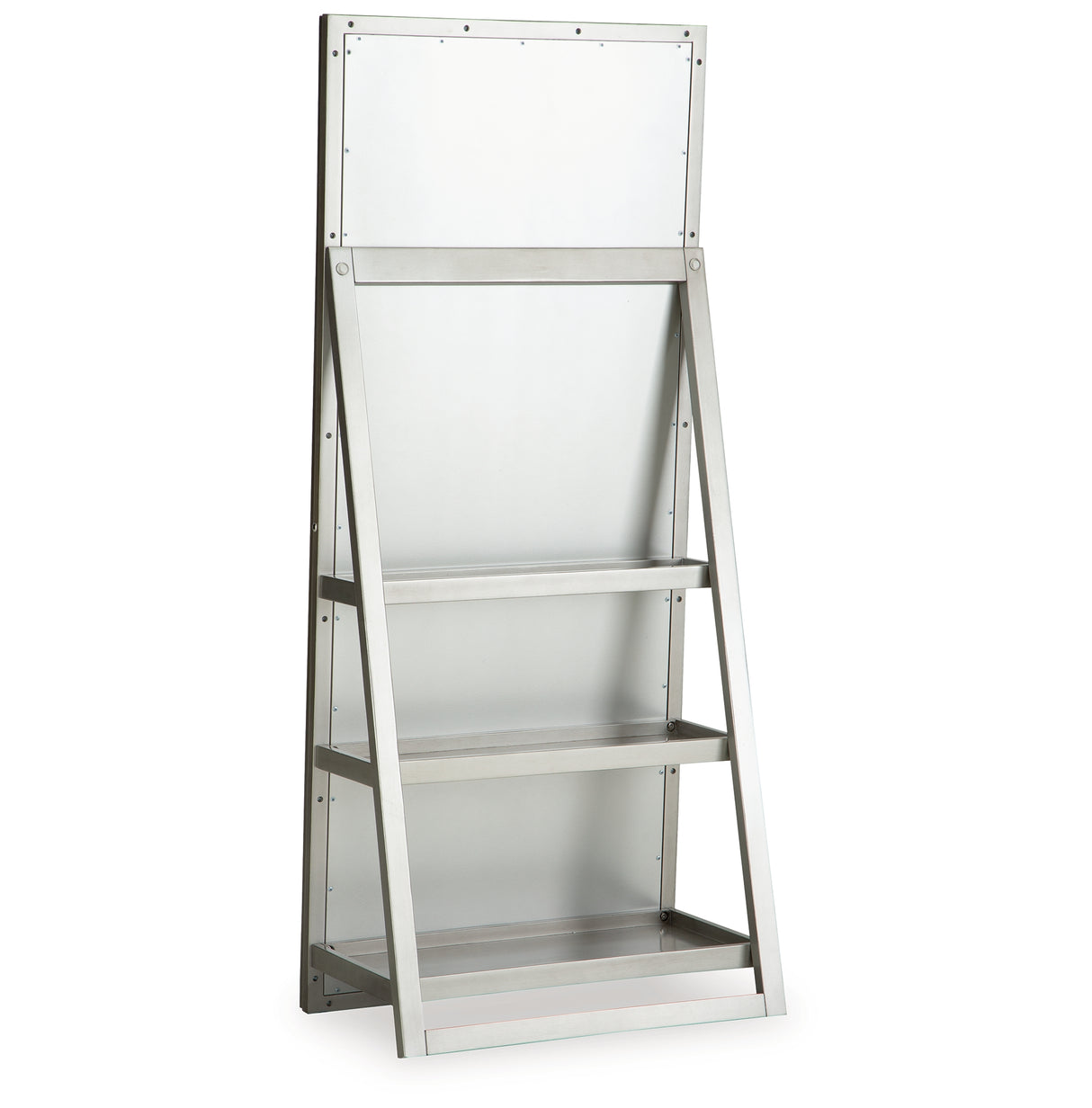 Evesen Champagne Floor Standing Mirror/Storage from Ashley Furniture - Luna Furniture