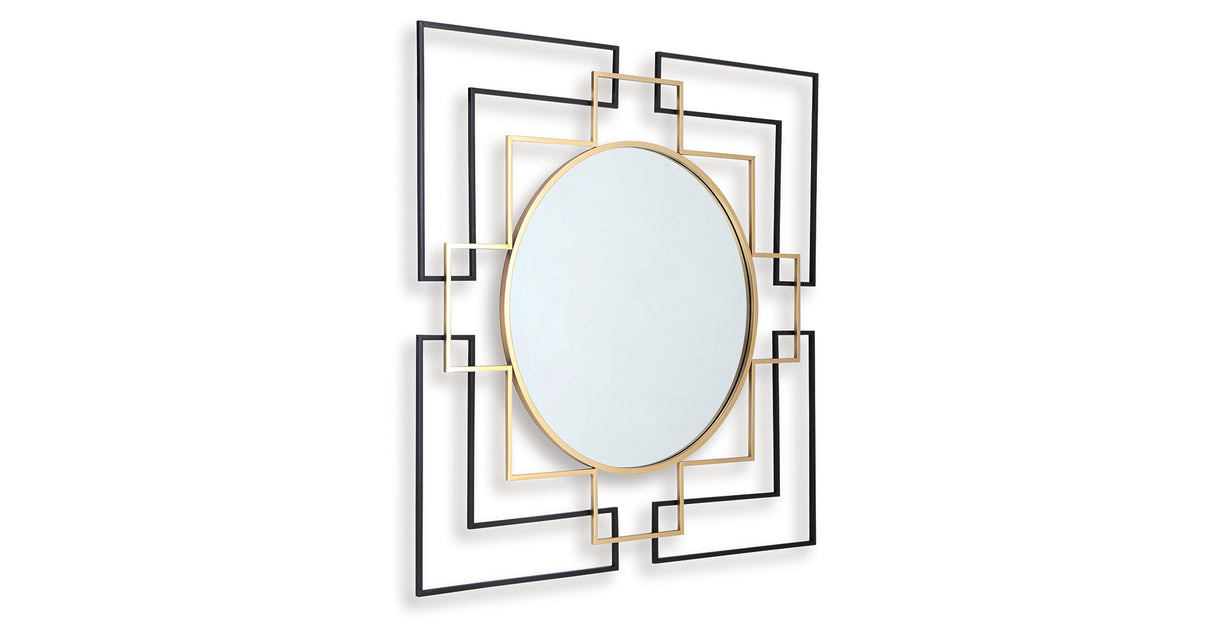 Oceanal Black/Gold Finish Accent Mirror from Ashley - Luna Furniture