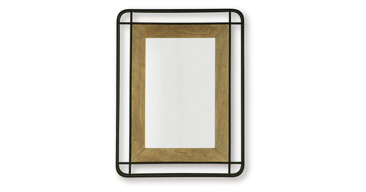 Beelman Black/Brown Accent Mirror from Ashley - Luna Furniture