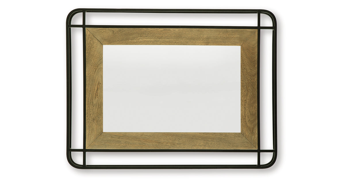 Beelman Black/Brown Accent Mirror from Ashley - Luna Furniture
