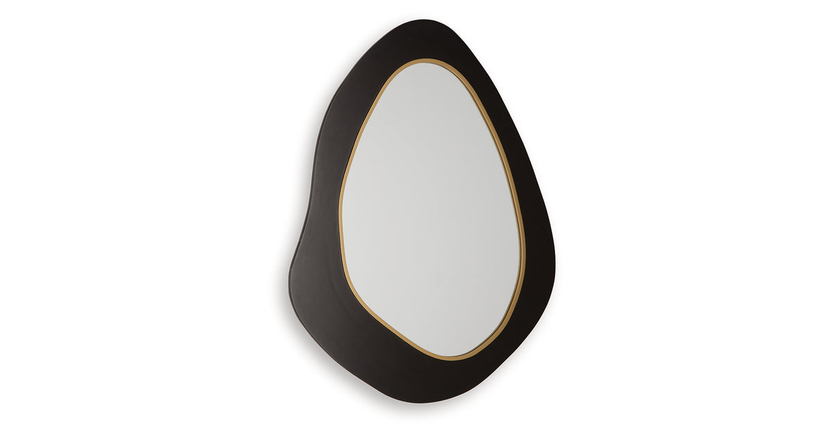 Kierlock Black/Gold Finish Accent Mirror from Ashley - Luna Furniture