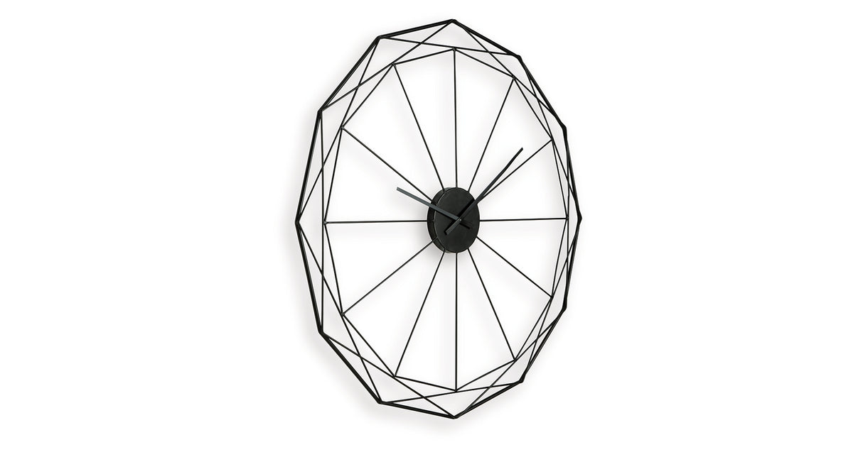 Arkthorne Black Wall Clock from Ashley - Luna Furniture