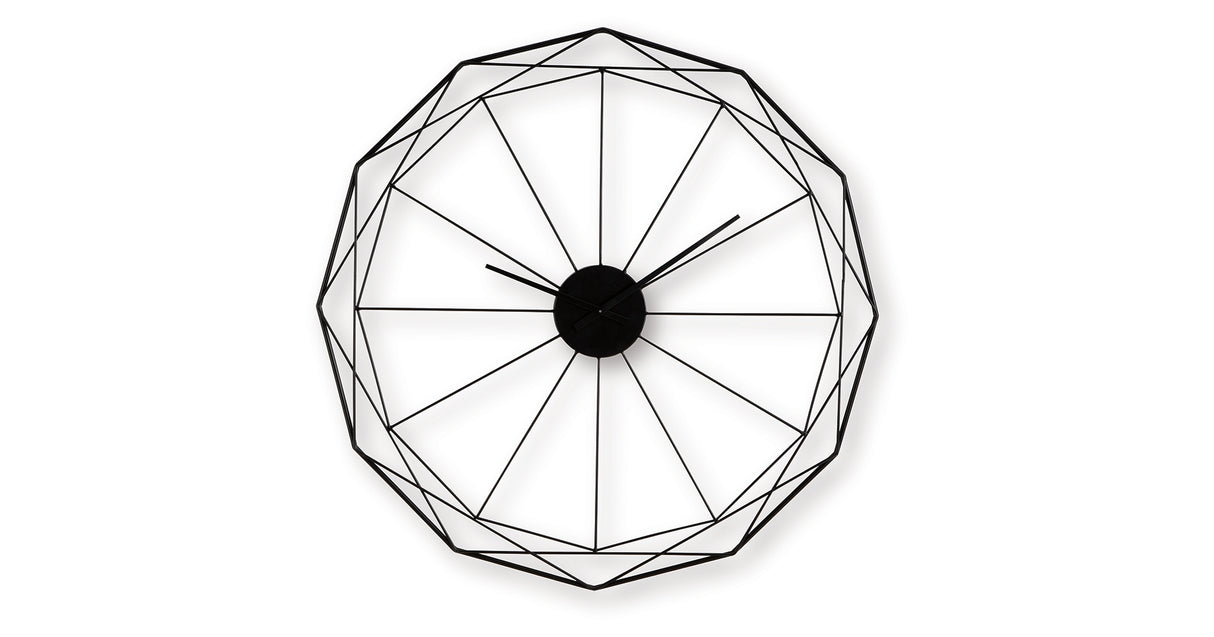 Arkthorne Black Wall Clock from Ashley - Luna Furniture