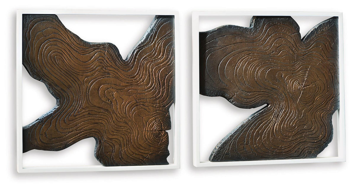 Landley Brown/White Wall Decor (Set of 2) from Ashley - Luna Furniture