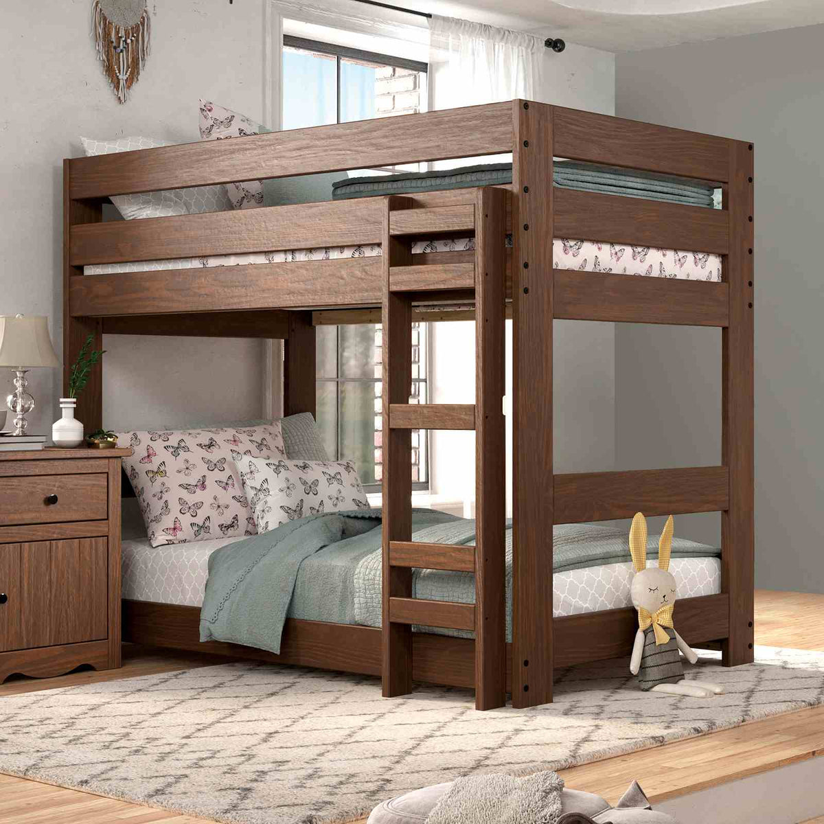 Melitta Mahogany Twin Bunk Bed from Furniture of America - Luna Furniture
