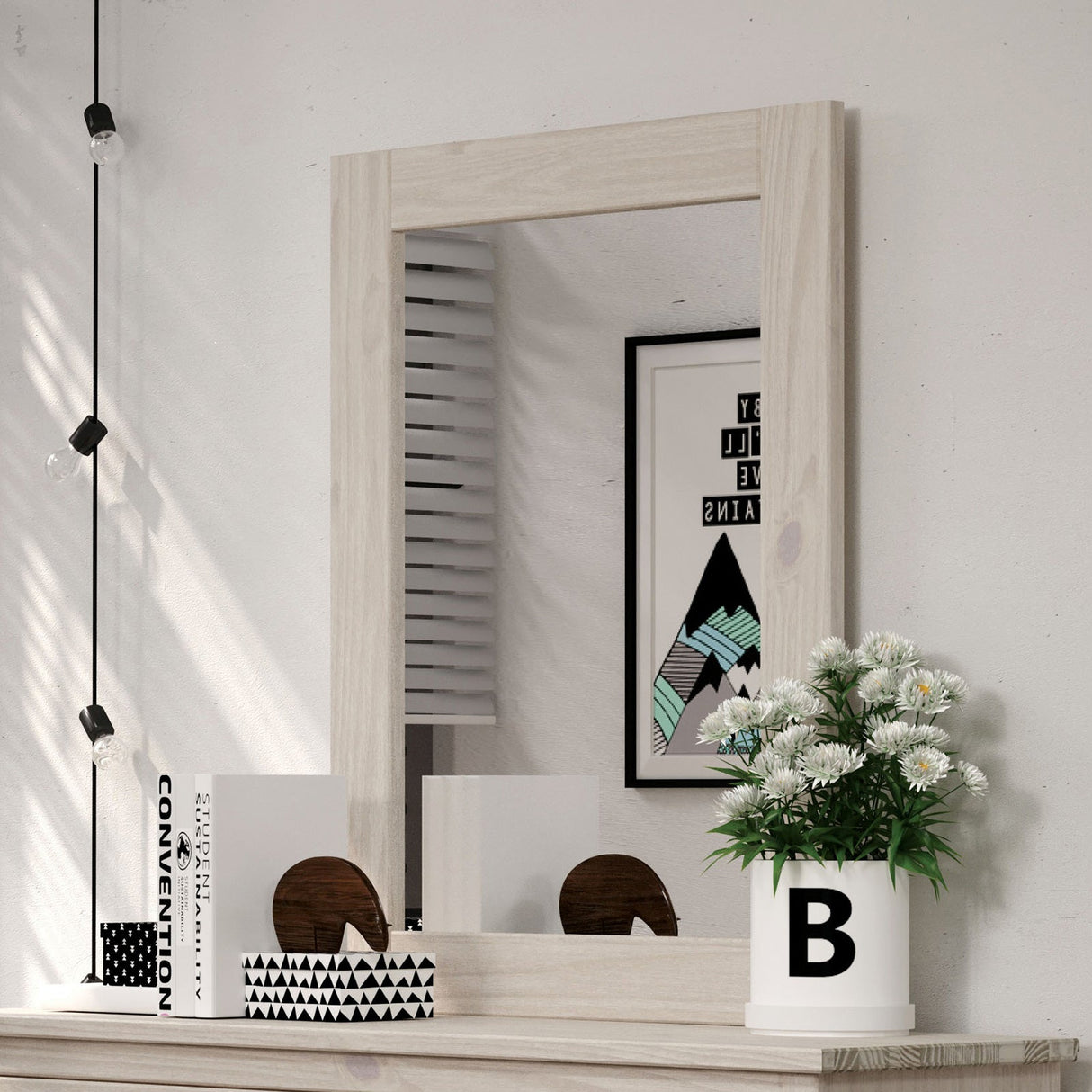 Stavros White Mirror (Mirror Only) from Furniture of America - Luna Furniture
