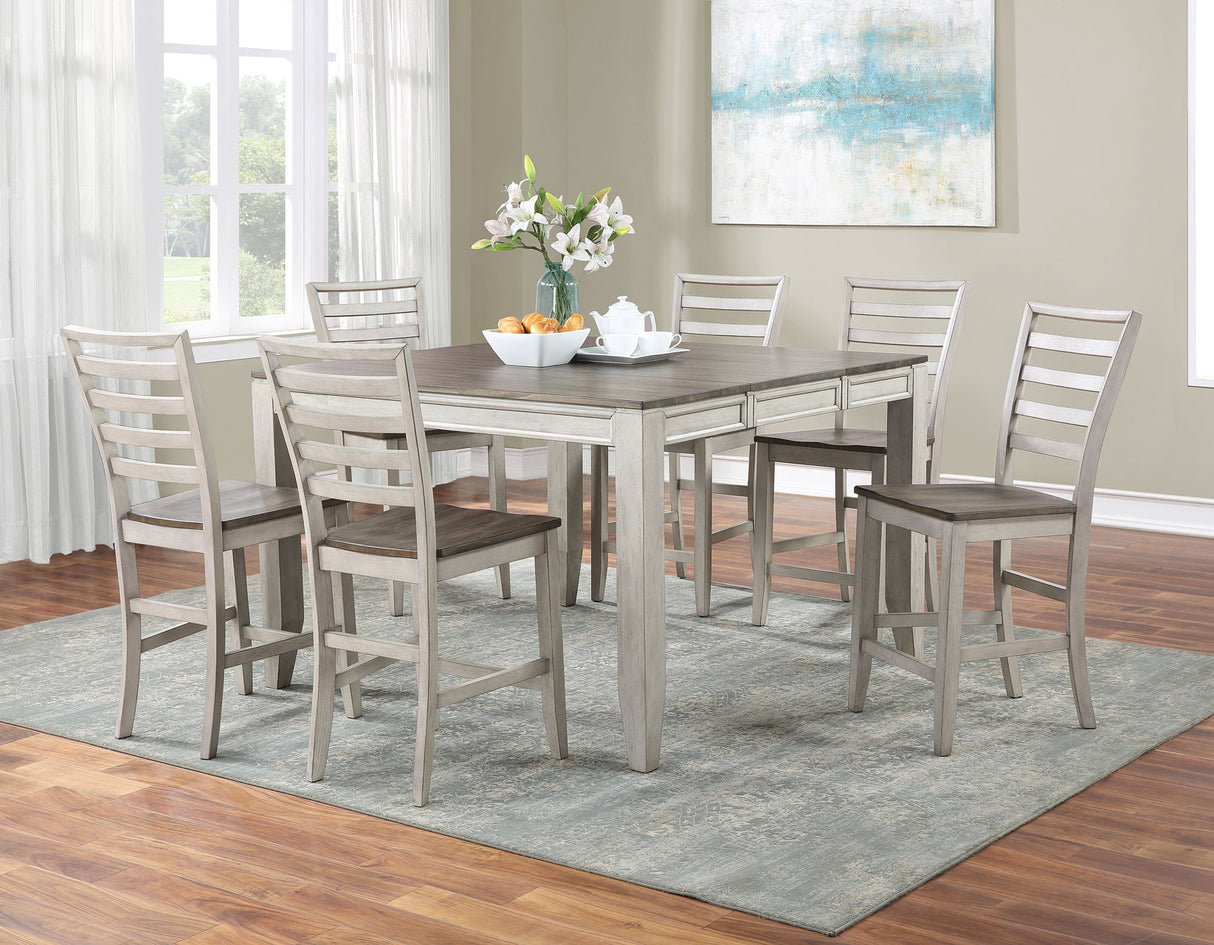 Abacus Smoky Alabaster/Putty Counter Height Dining Set from Steve Silver - Luna Furniture