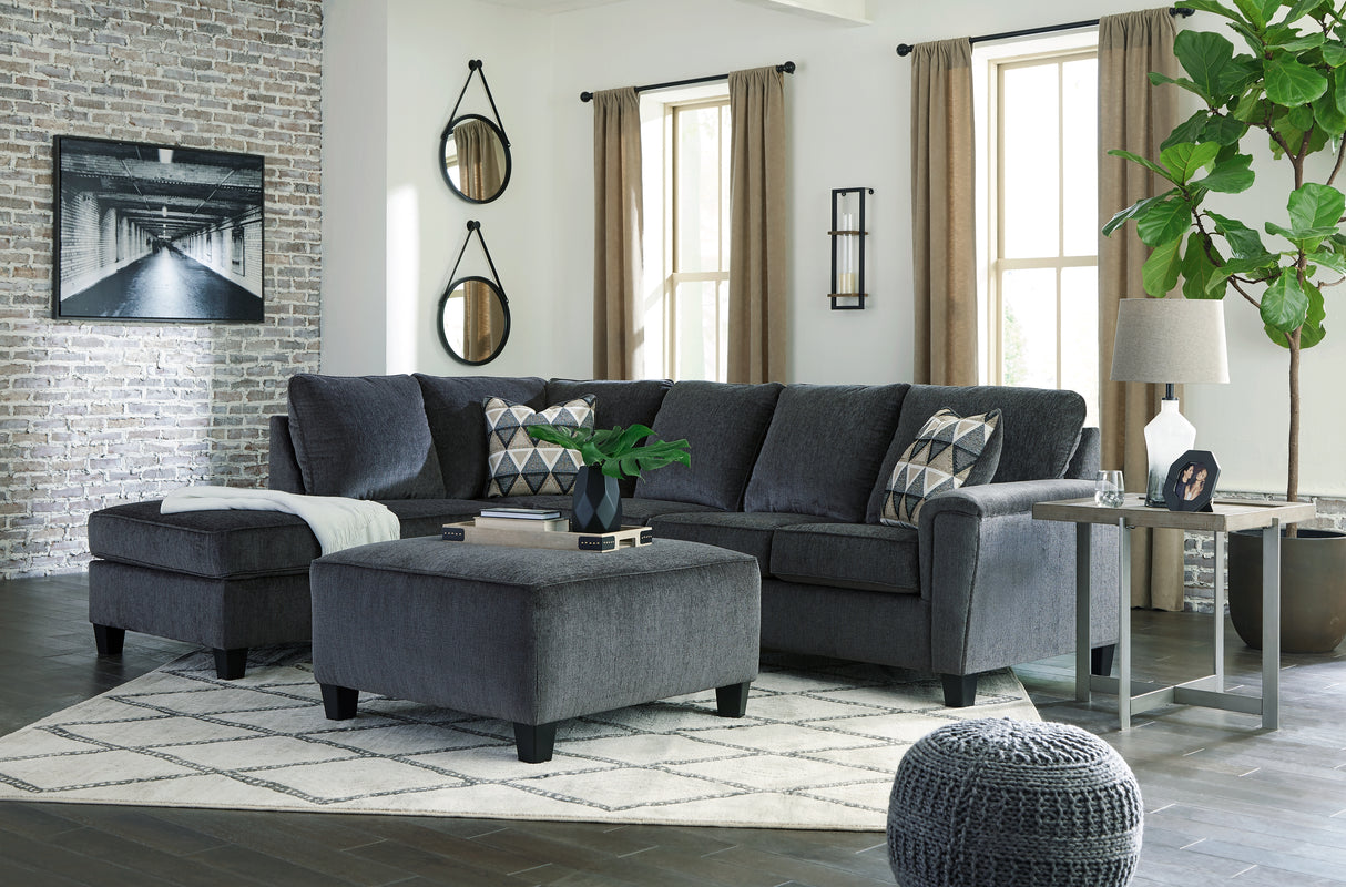 Abinger Smoke 2-Piece Sectional with Ottoman from Ashley - Luna Furniture