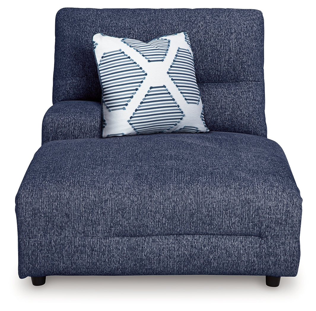 Acklen Place Navy Left-Arm Facing Power Press Back Chaise from Ashley - Luna Furniture