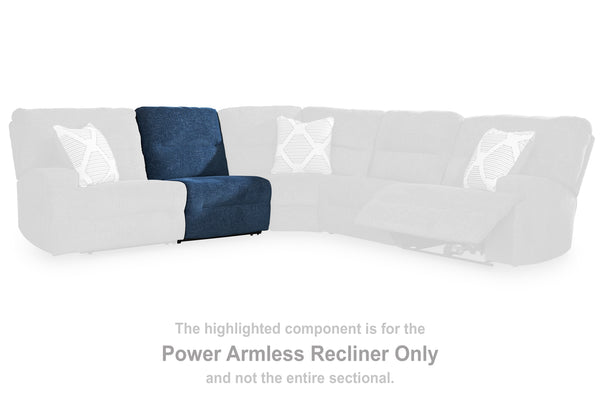 Acklen Place Navy Power Armless Recliner