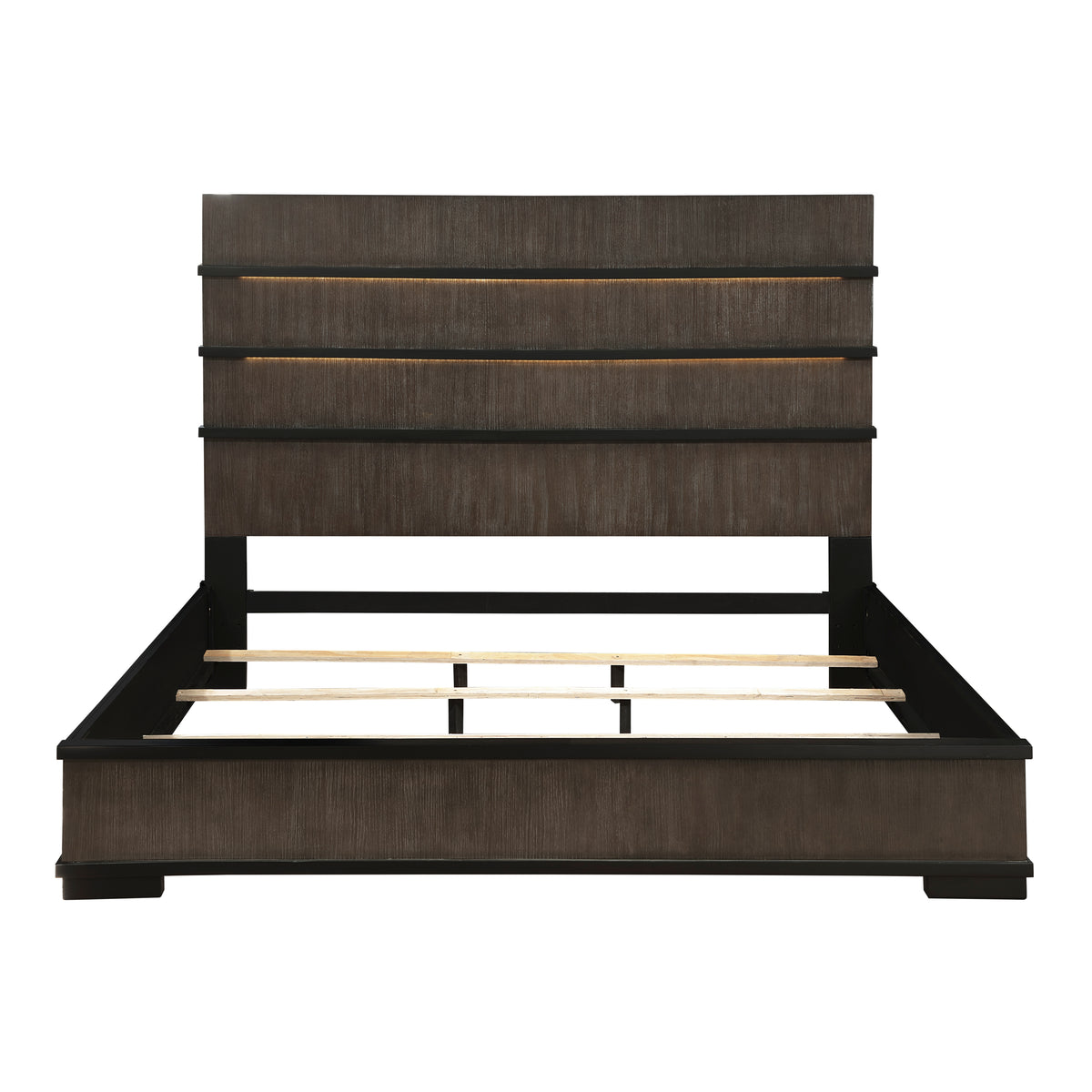 Acworth Brownish Gray King Panel Bed from Homelegance - Luna Furniture