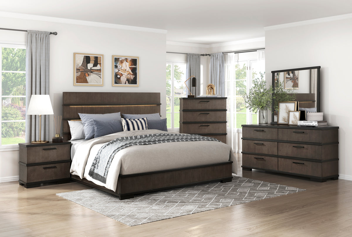 Acworth Brownish Gray Panel Bedroom Set from Homelegance - Luna Furniture