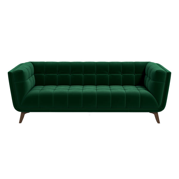 Addison Green Large Velvet Sofa