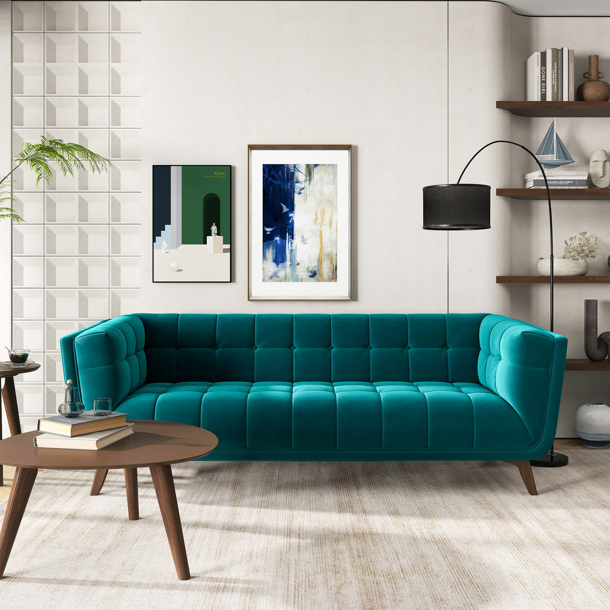 Addison Teal Large Velvet Sofa from Ashcroft Furniture - Luna Furniture