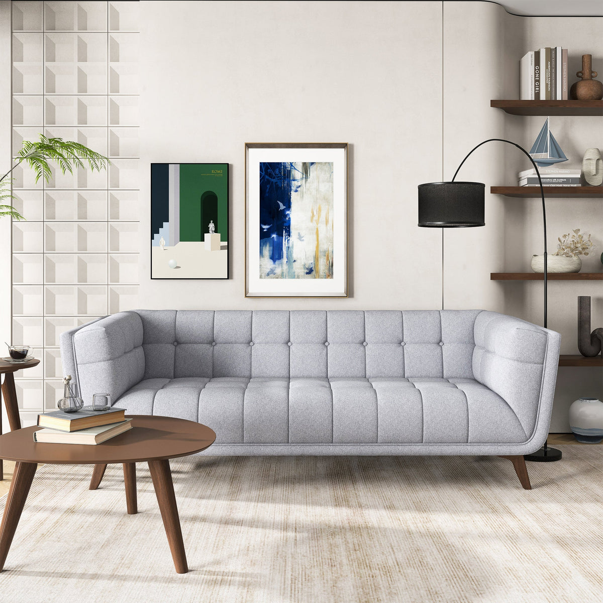 Addison Light Gray Large Fabric Sofa from Ashcroft Furniture - Luna Furniture