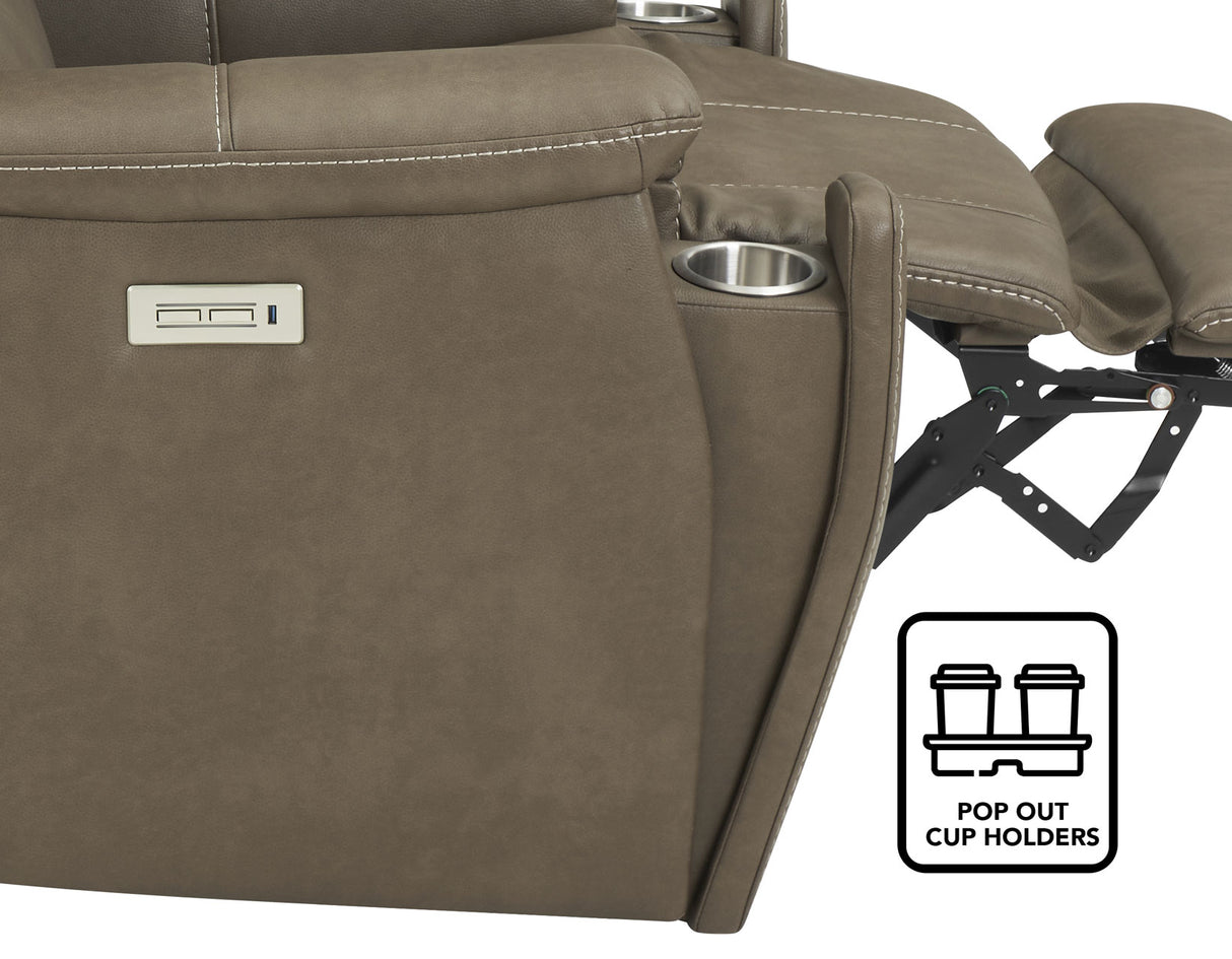 Adelaide Caramel Vegan Leather Dual-Power Zero-Gravity Recliner from Steve Silver - Luna Furniture