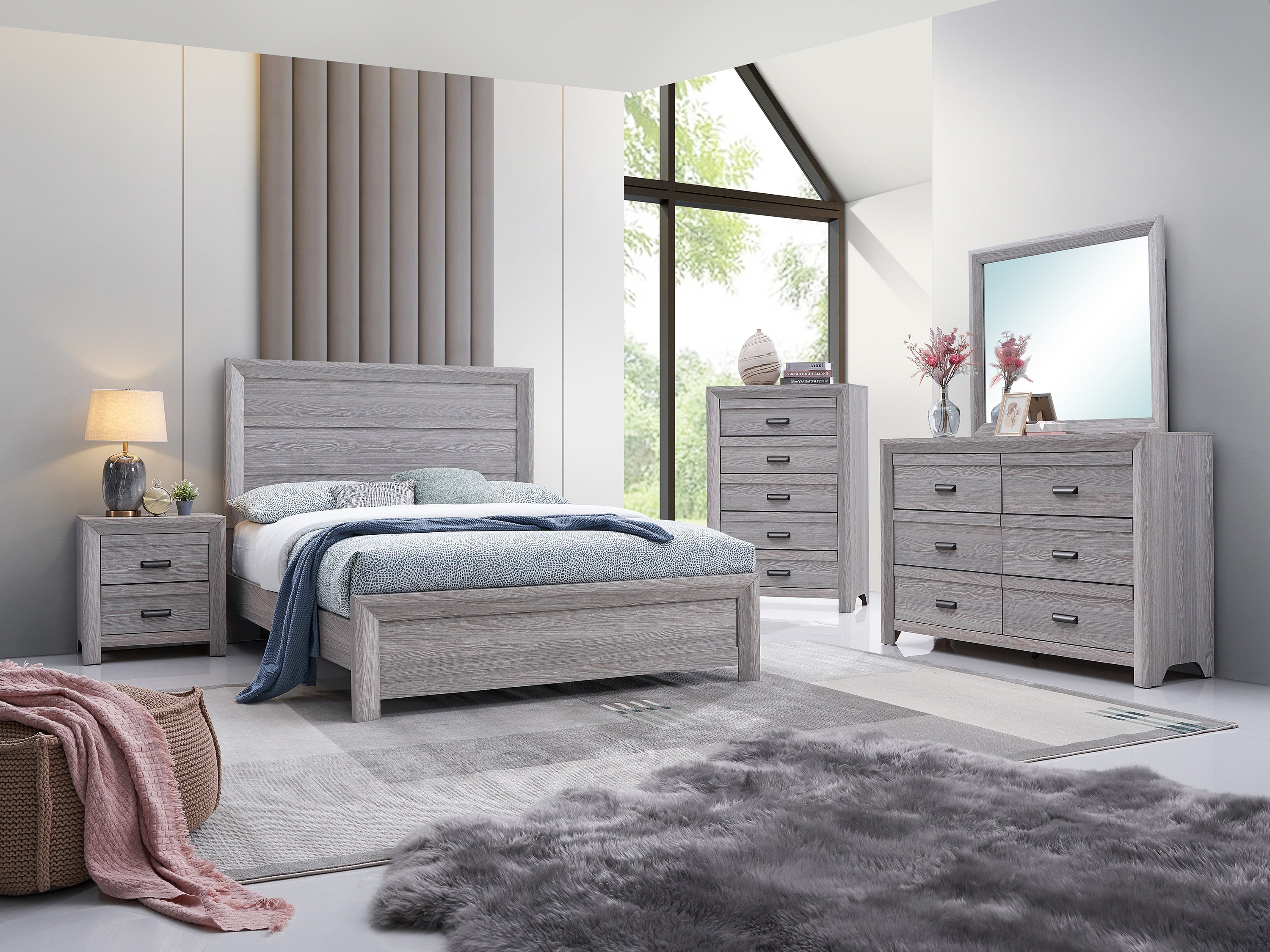 Adelaide Driftwood Panel Bedroom Set – Luna Furniture