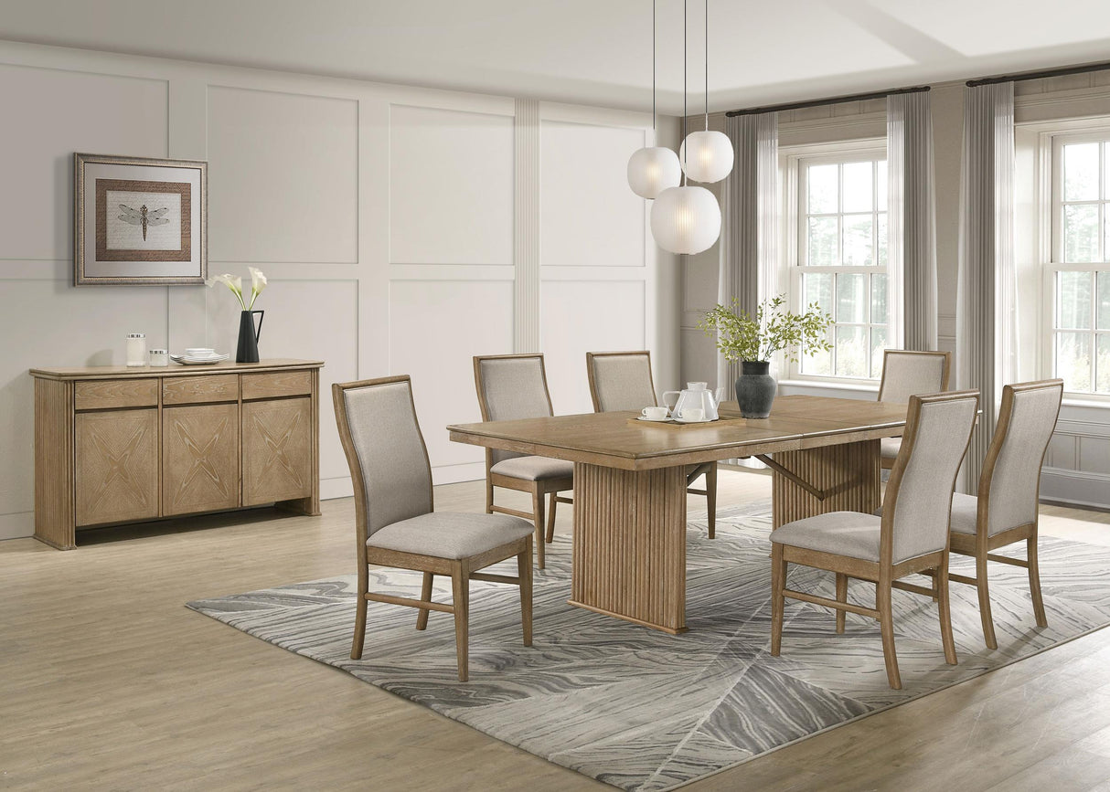 Adina Distressed Light Brown Extension Leaf Dining Set from Coaster - Luna Furniture