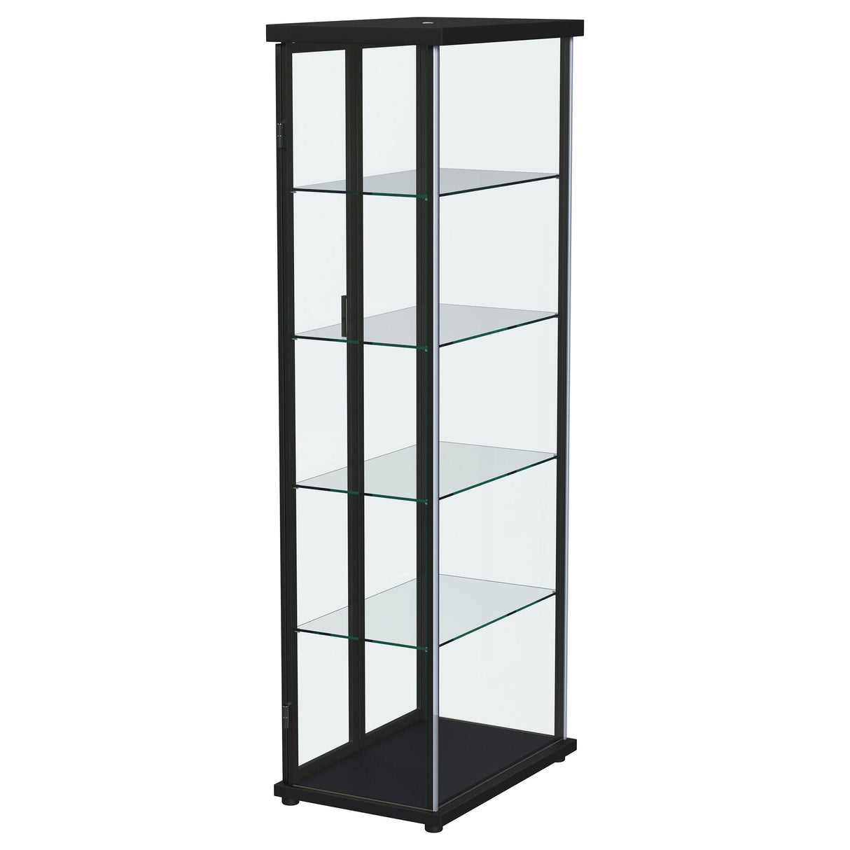 Aero Black 5-Shelf Display Curio Cabinet with LED and Clear Tempered Glass Shelves from Coaster - Luna Furniture
